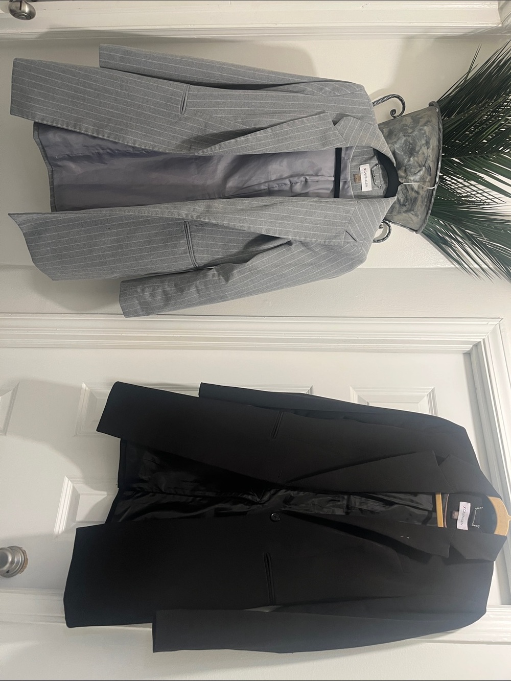 Calvin Klein Gray Pinstripe Blazer & Black Blazer Set - 2 blazers
